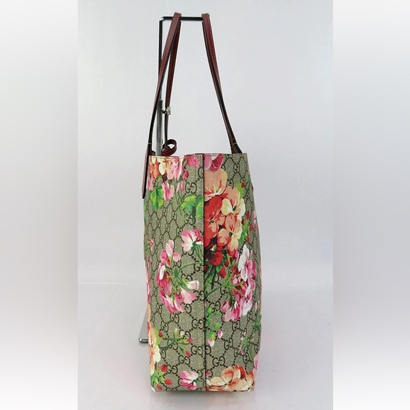 Gucci Floral GG Canvas Tote - Red and Green - Picture 3 of 14